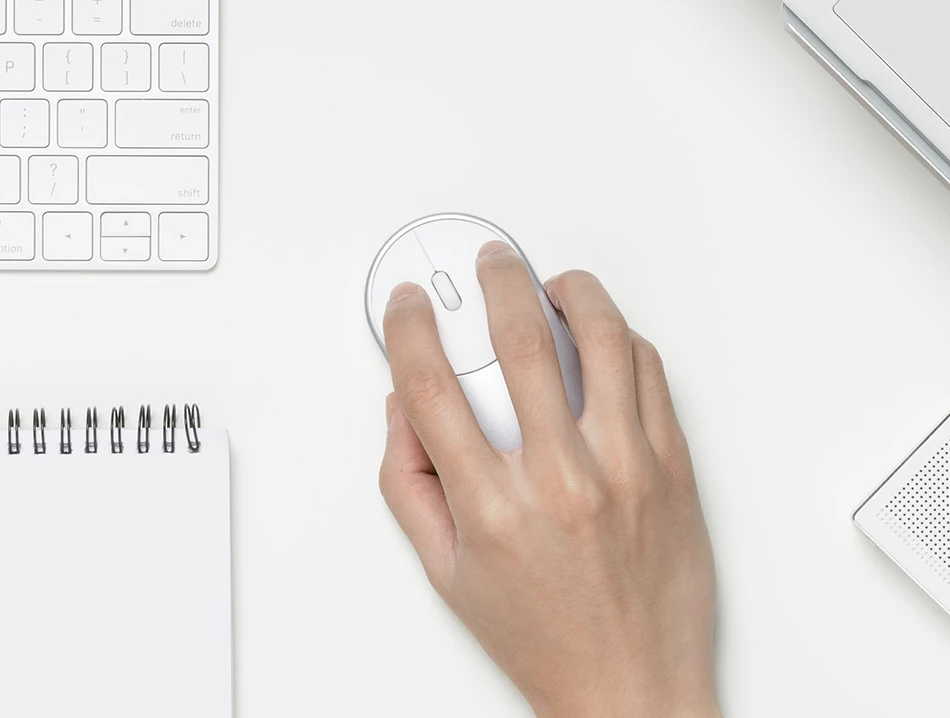 Оригинальная портативная Bluetooth мышь Xiaomi Двухрежимная Bluetooth 4,0 RF 2,4 GHz 1200 dpi алюминиевая ABS оболочка Windows 8/10 Mac Android