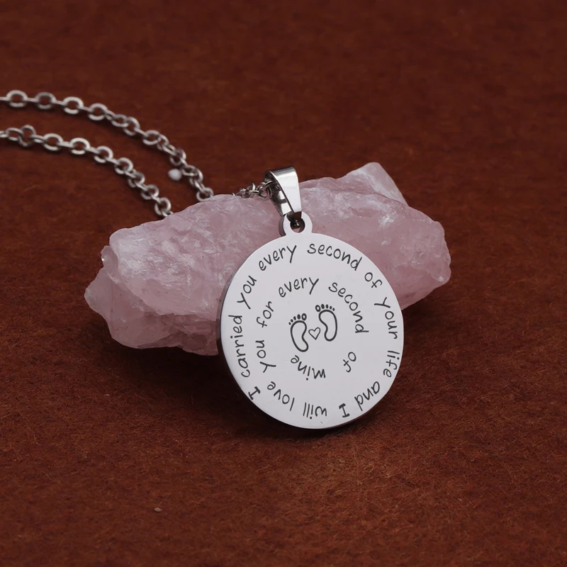 Hand Stamped I Carried You Every Second Of Your Life And Will Love For Wine Mirror Style Necklace | Украшения и аксессуары