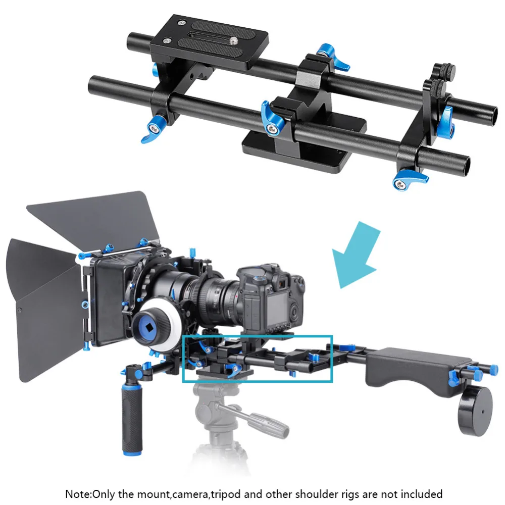 Neewer AluminumRail Movie Making System 15 мм стержень Rig опорная пластина 1/4 &quotвинт БЫСТРОРАЗЪЕМНАЯ