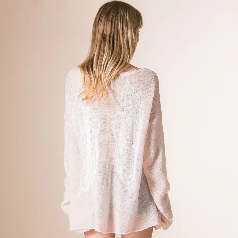 Европейский Стиль женская одежда Классический бренд свободные Ангел свитер с