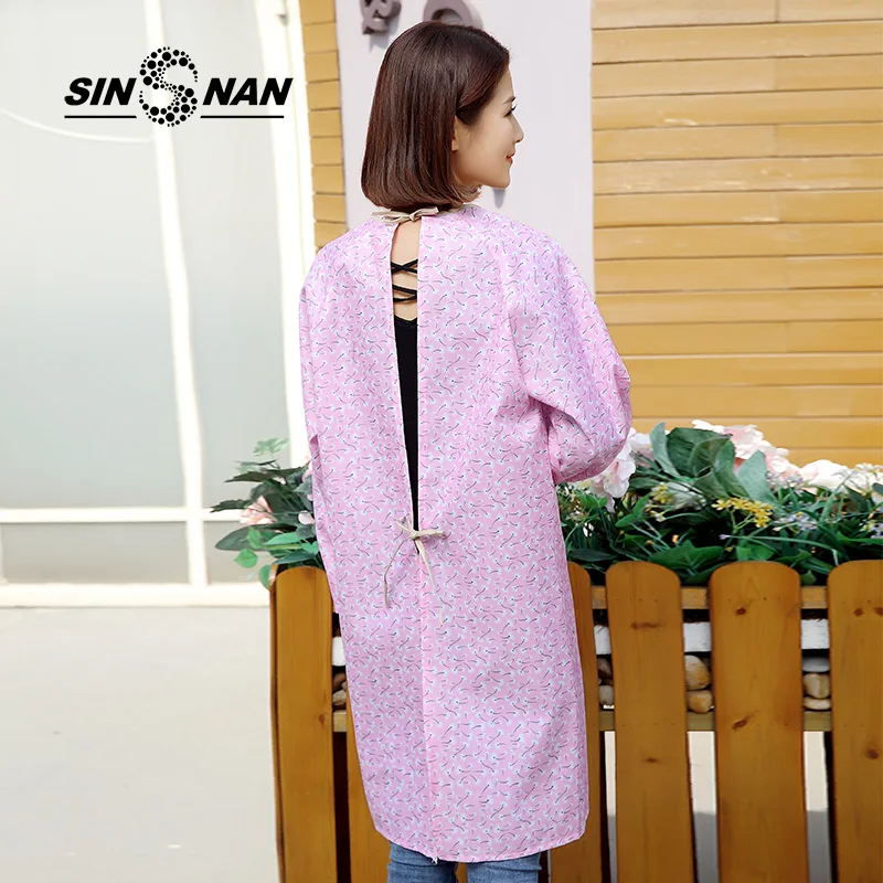 SINSNAN Женский Кухонный Фартук с длинным рукавом фартук для учителей детского сада