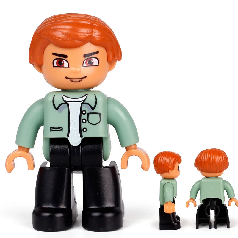 

HOT 1pcs Big Size Building Blocks Compatible With Family Worker Police Figure Toys For Kids Christmas Gift