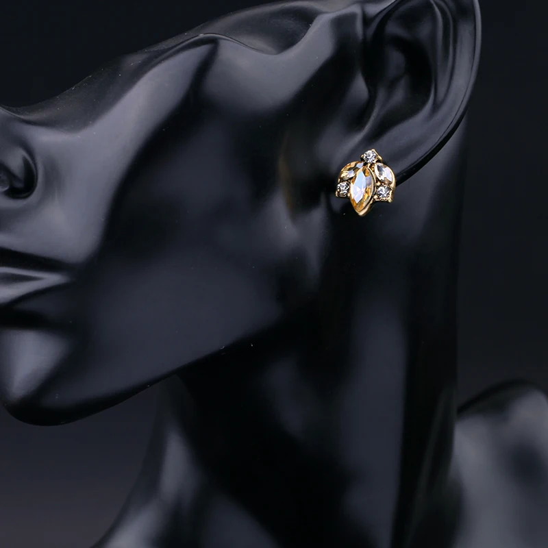 Оптовые цены серьги-гвоздики с коричневыми листьями для женщин оптовая продажа