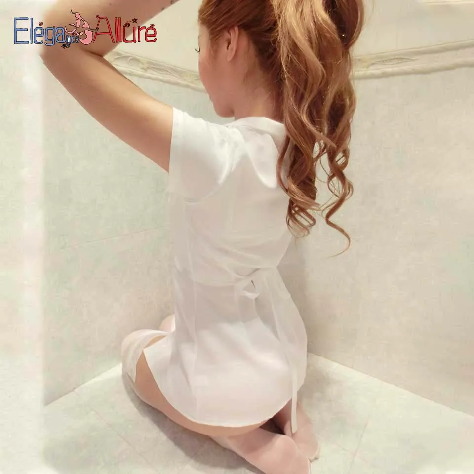 E& A, сексуальное женское нижнее белье, ночная рубашка, сексуальный костюм, шелковое ночное белье, женский костюм для медсестры, костюм для косплея, шляпа, платье, стринги, комплект нижнего белья, ролевые игры