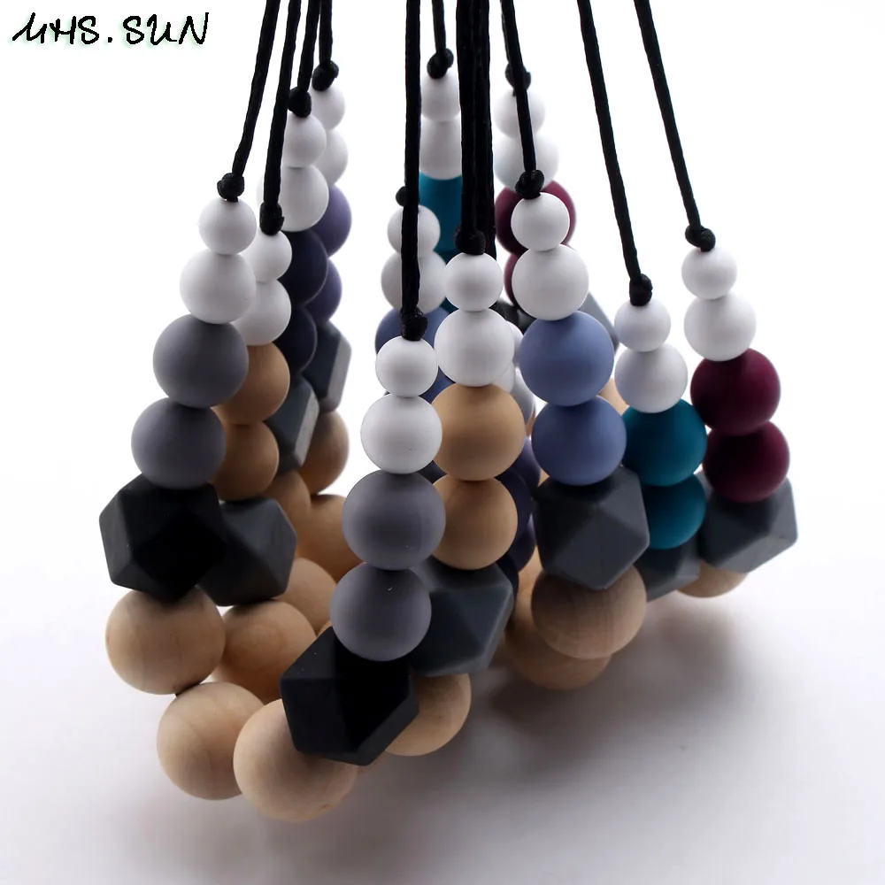 Модное детское ожерелье MHS.SUN для мамы прорезывания зубов силиконовые бусины