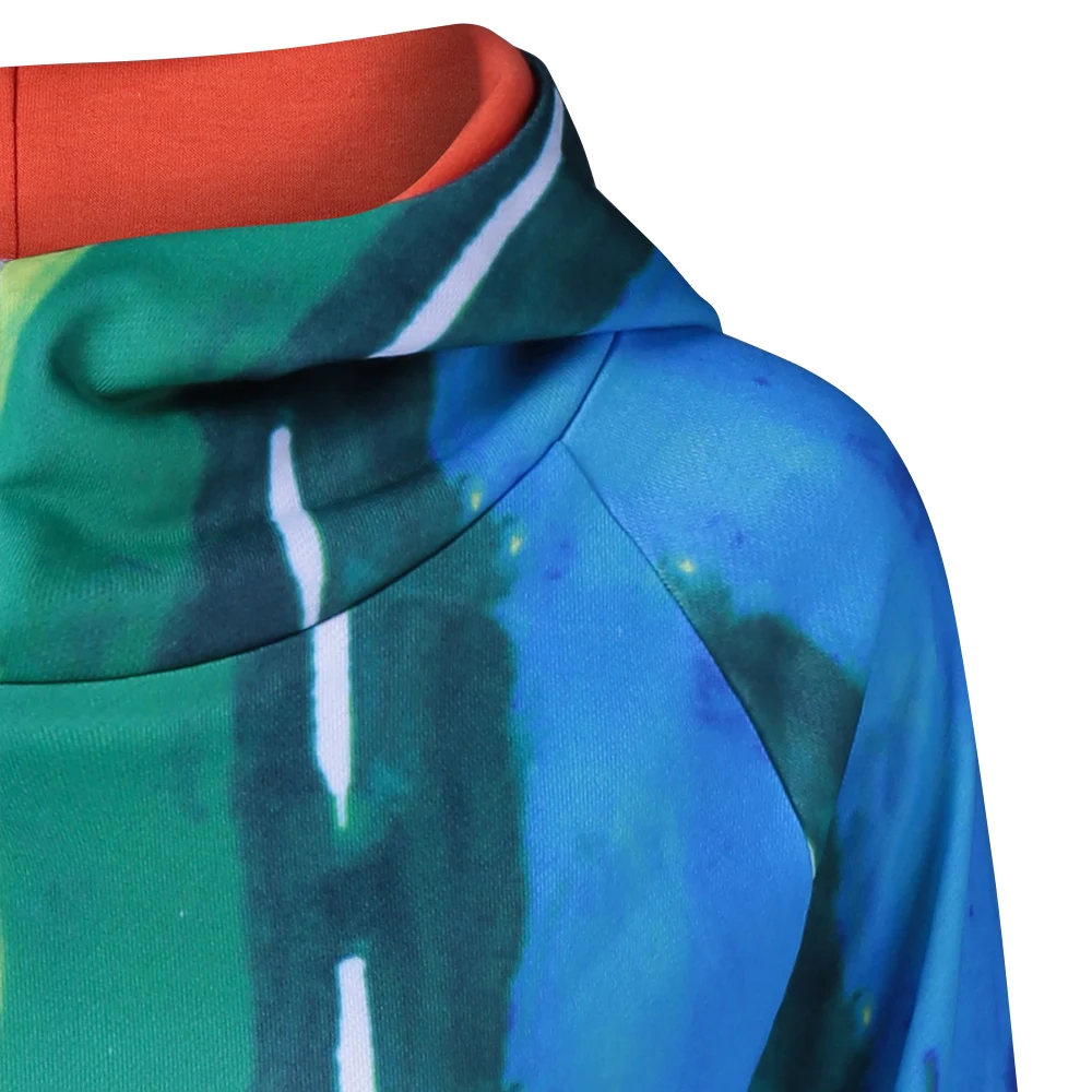 Стильная Женская толстовка с принтом масляной краски 2017 модные повседневные