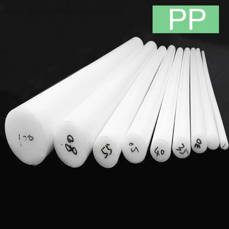 

50cm Translucent white polypropylene rod PP stick Plastic bar dia.8mm~60mm