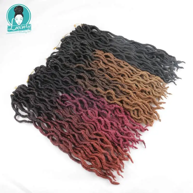 Роскошные косички для плетения Ombre Faux Locs Curly 20 дюймов 24 корня мягкие крючком косички страшные богемные цыганские Локи накладные волосы