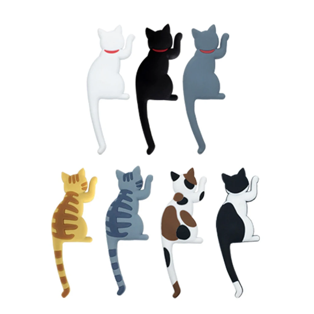 Милый мультфильм кошка крючок стерео магниты холодильника подвесной украшение