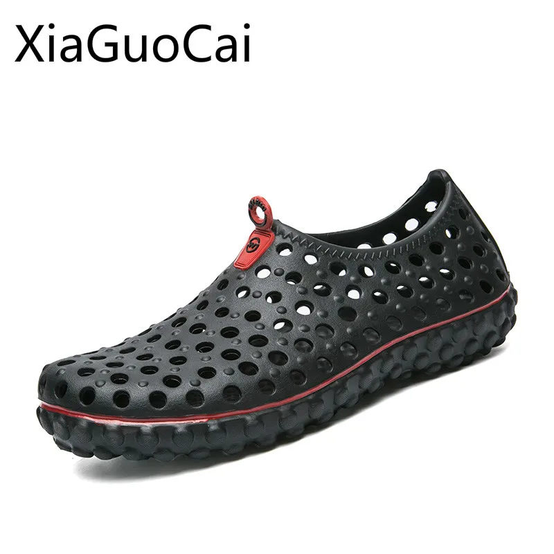 

High Quality Summer Lightweight Mens Sandals Slip-on Classic Solid Breathable Male Flat Sandals Basic Rubber Casual Sandals