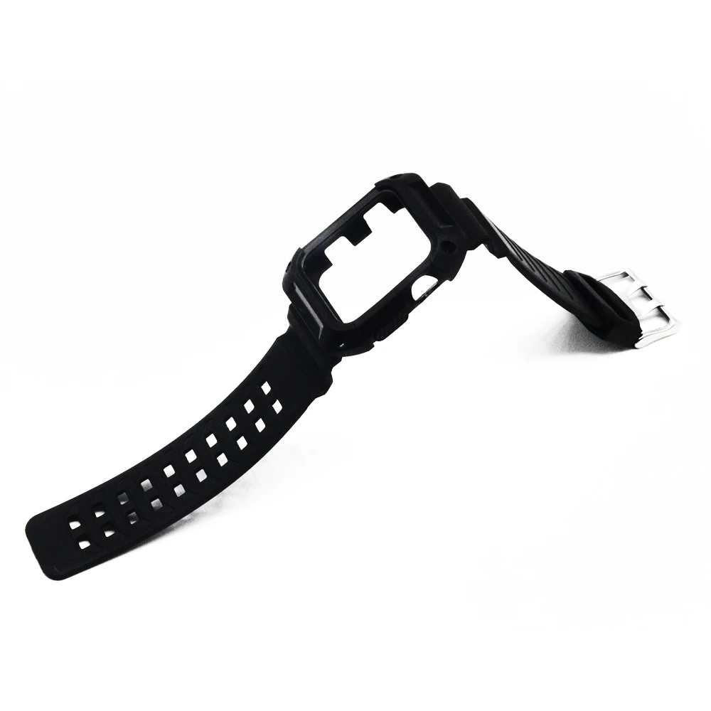 Silicone Rubber Watchband for iWatch Apple Watch / Sport / Edittion 38mm 42mm Double Row Pin Clasp Strap Band Loop Belt Bracelet