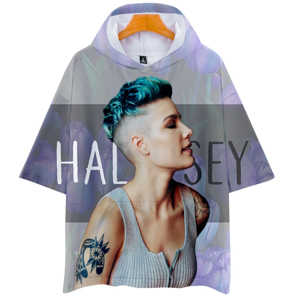 Halsey 3D толстовки 2019 Новая мода с коротким рукавом лето/весна футболка классная и