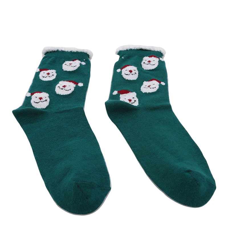 Новые хлопковые рождественские забавные женские Носки с рисунком Санта Клауса