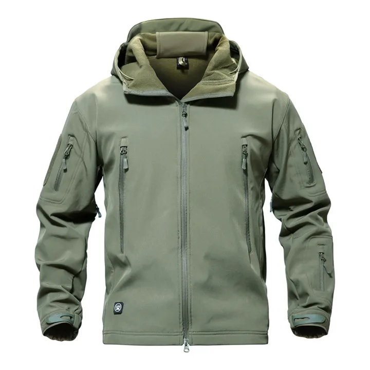 army agreen WOLFONROAD флисовая куртка для улицы Водонепроницаемая походная куртка для кемпинга Военная Тактическая охотничья куртка зимняя ветрозащитная куртка - Цвет: army agreen