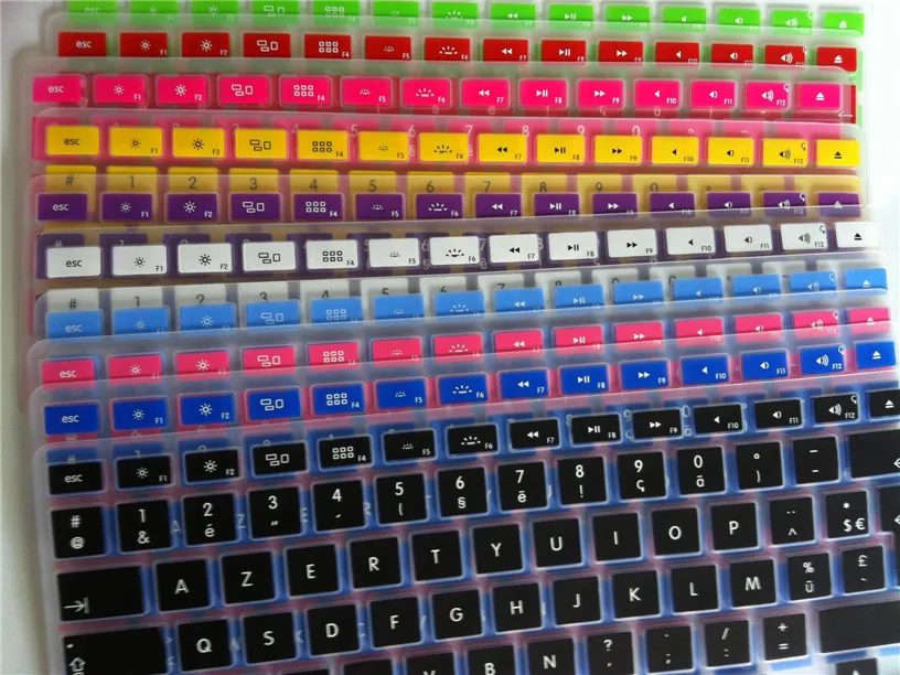 Силиконовый чехол для клавиатуры с французскими буквами для Macbook Air Pro retina 13 15 17 протектор для Mac book клавиатура франция ЕС AZERTY