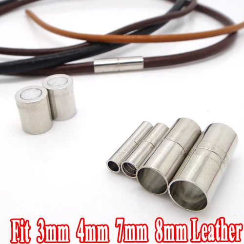 

6sets fit 3-4-8mm Magnetic Clasps Rhodium Plated Copper Based Strong Diy Jewelry Settings Leather Bracelets Connector