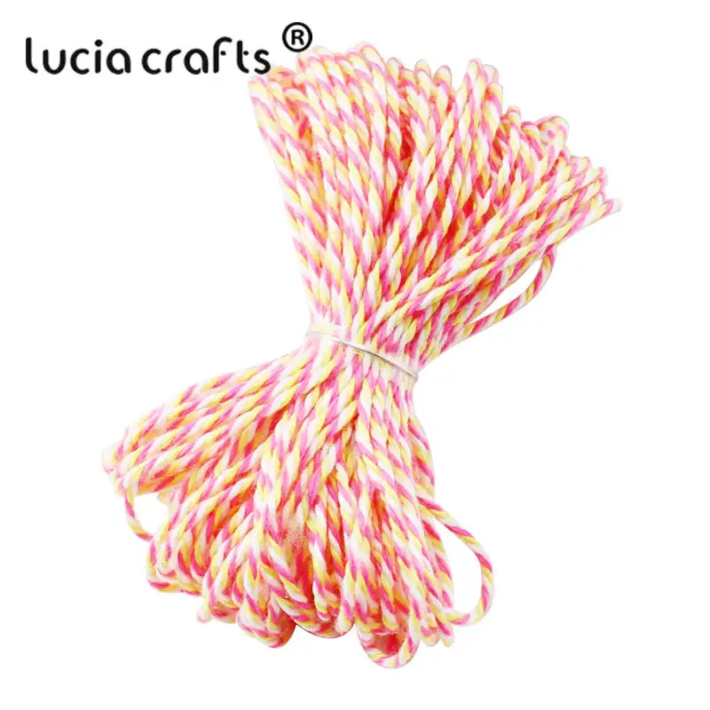 C18 Light Orange Lucia crafts распродажа! Двойной Цветной хлопковый шпагат для пекаря, хлопковые шнуры, нитка для шпагата, сделай сам, 10 м/упак. W0403 - Цвет: C18 Light Orange