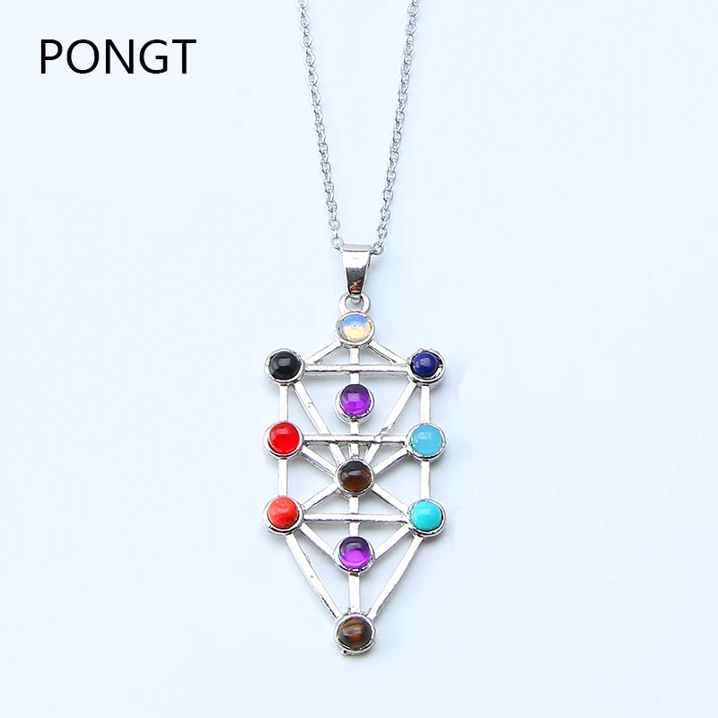 Kabbalah чакра камни Рейки Исцеление Точка чакры подвеска &quotДрево жизни&quot кулон