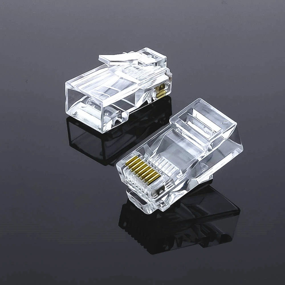 20 шт. Cat5 Cat5e RJ45 разъем модульный Ethernet кабель штекер позолоченный Сеть разъемы