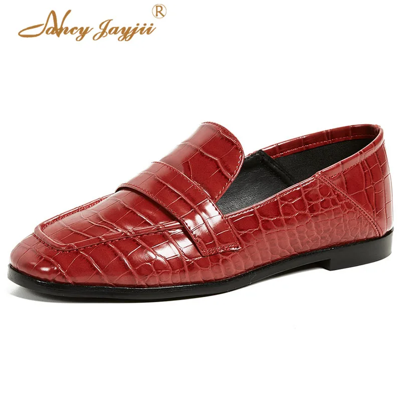 

Туфли Nancyjayjii женские из лакированной кожи, лоферы с круглым носком, плоская подошва, повседневная обувь для офиса, весна-осень 2021