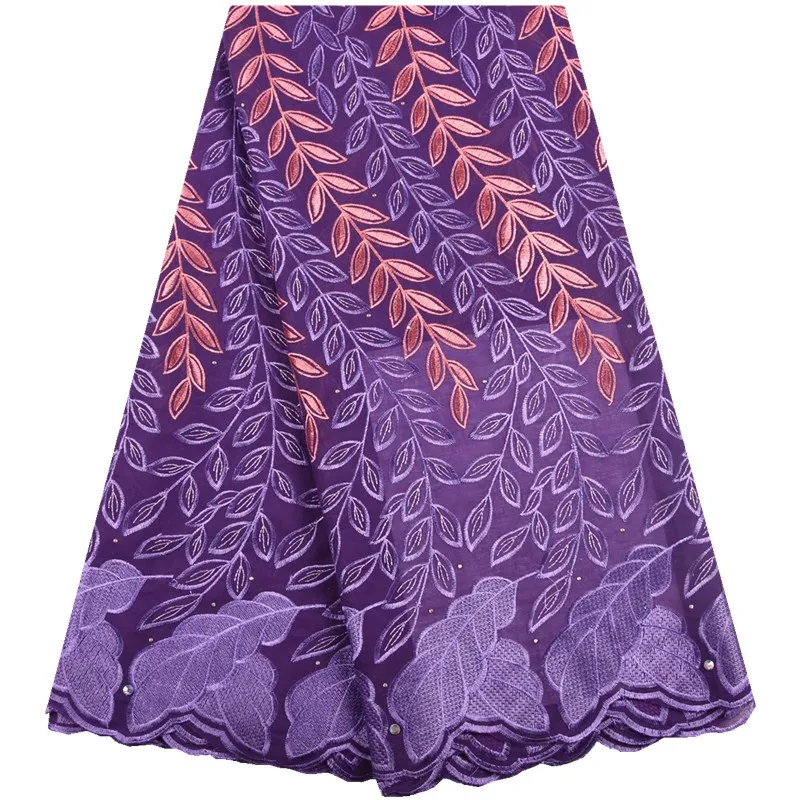 Embroidery Purple Swiss Voile Cotton Lace Fabric 2019 African In Switzerland High Quality Dry S1583 | Дом и сад