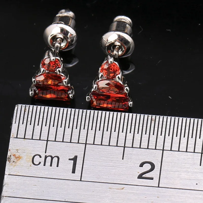 Dazzling Red Garnet Fashion Jewelry For Woman's 925 Sterling silver Studs Earrings S5587