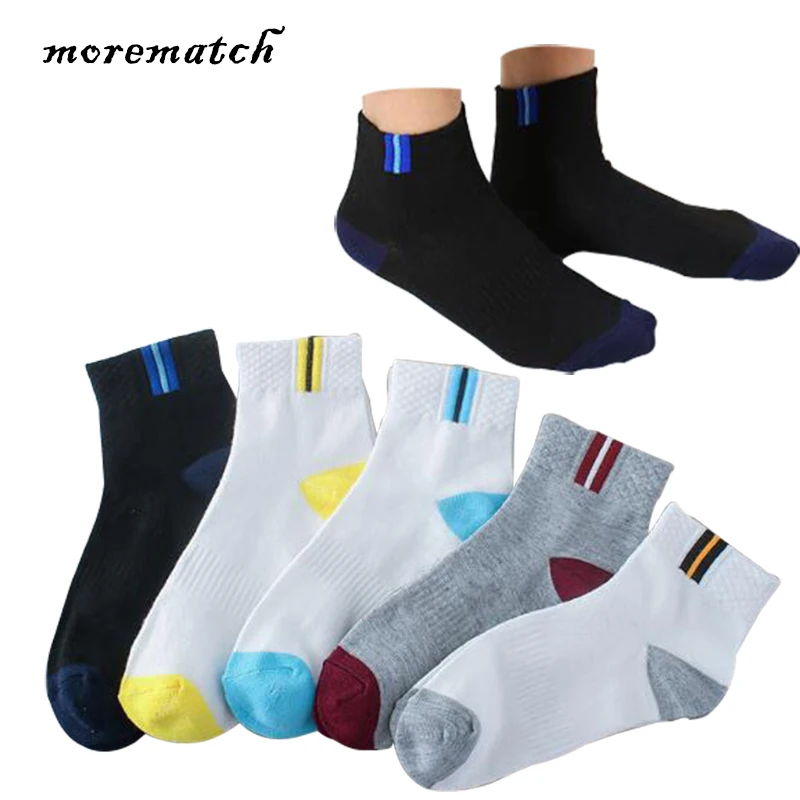 Morematch 1 пара мужские короткие носки до щиколотки с вертикальными полосками и