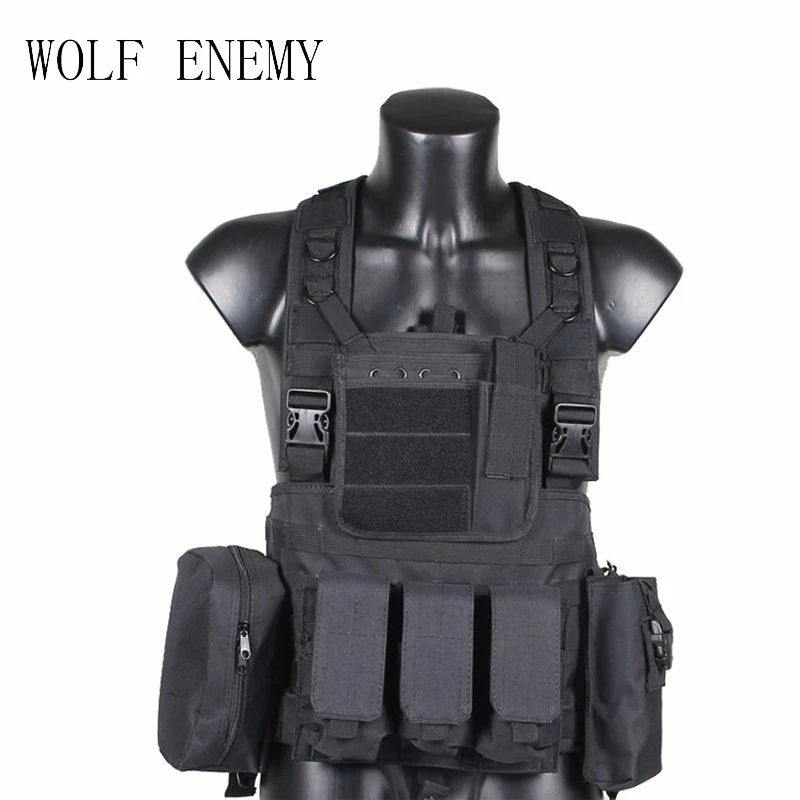 Военный тактический жилет полицейский Пейнтбол Wargame одежда MOLLE Body Armor охотничий жилет CS наружная продукция оборудование черный, Тан - Цвет: Black