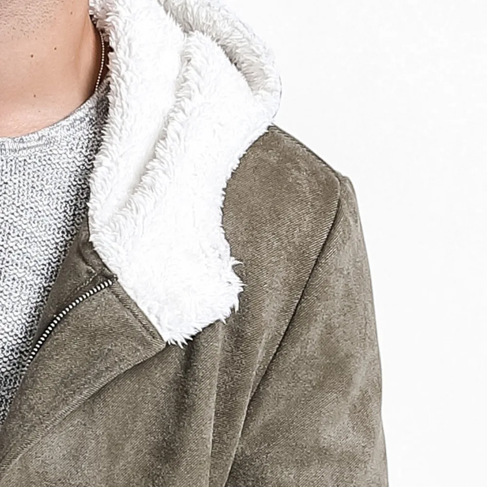 Мужская куртка из искусственной замши SIMWOOD повседневная теплая длинная