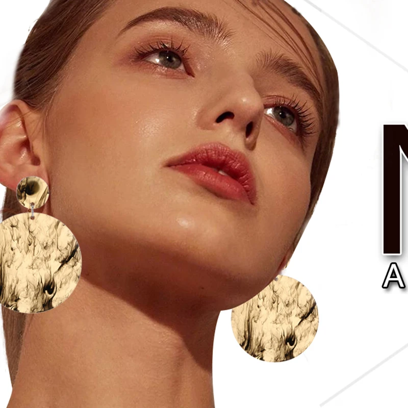 Женские акриловые серьги MESTILO большие геометрические висячие в виде капель с