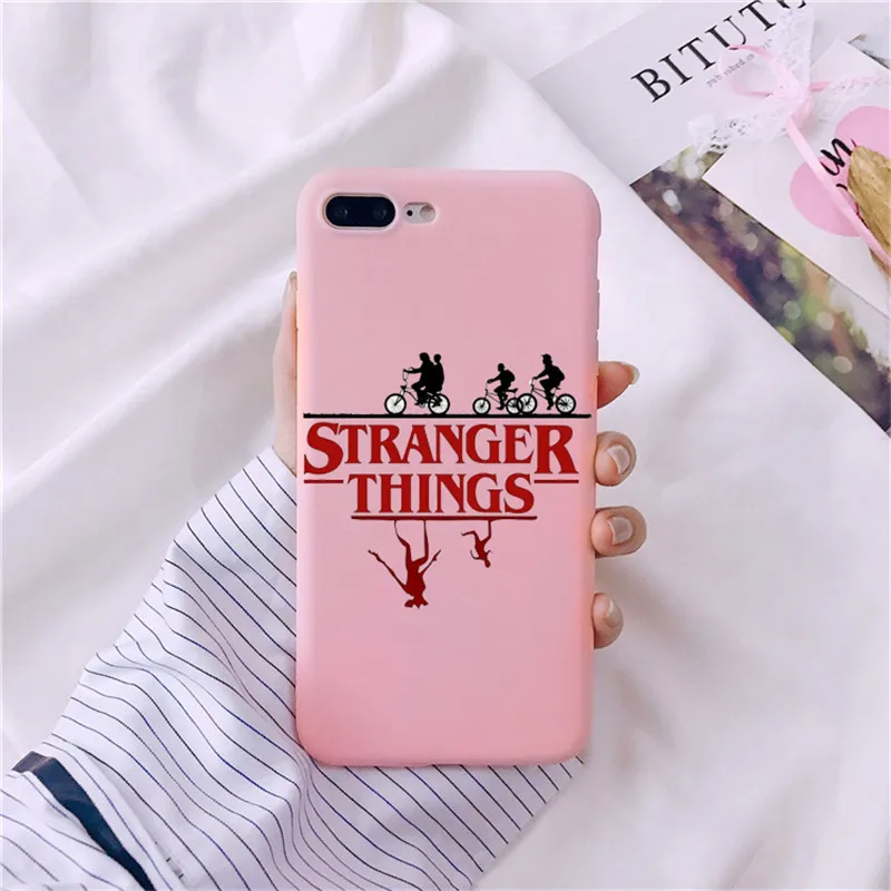 Необычные вещи Рождественские огни чехол для iPhone 7 6S 8 Plus X 5s SE мягкая Матовая силиконовая, в цветах радуги чехлы для телефонов задняя крышка Funda