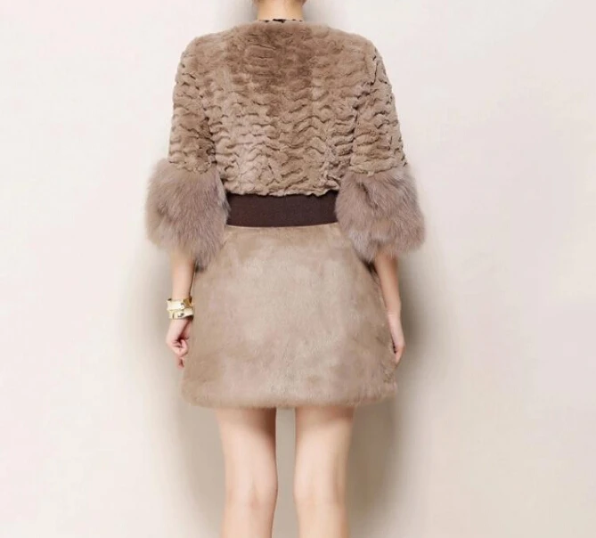 Кожа трава искусственного меха зиму кардиган пальто осень и зима 2015 мода новый