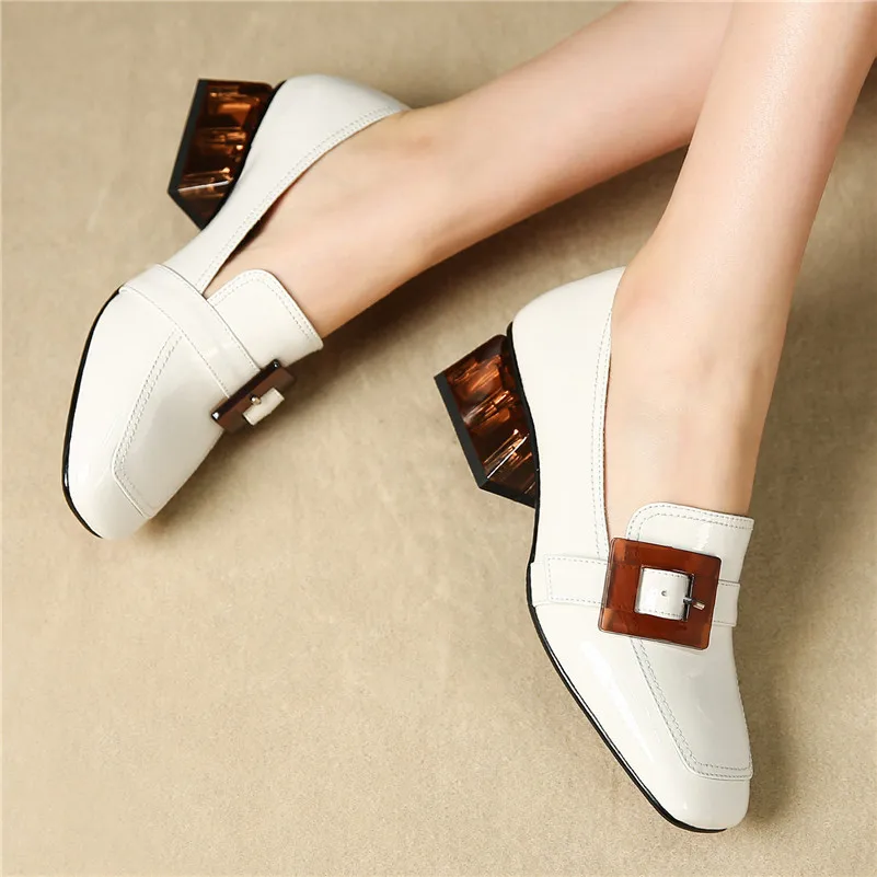 Женские туфли-лодочки FEDONAS из натуральной кожи с квадратным носком Сезон