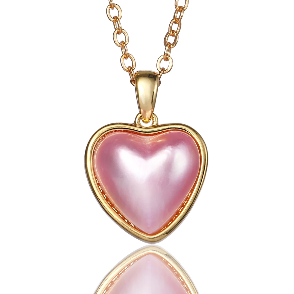 Женское Ожерелье с жемчугом розовое романтичное ожерелье в форме сердца