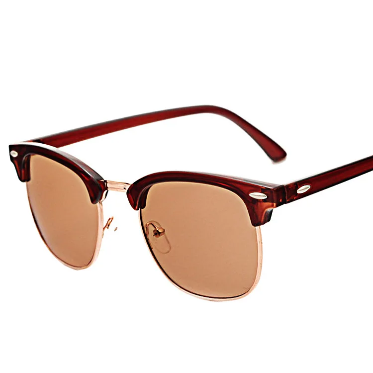 High Quality Half Metal Sunglasses Men Women Brand Designer Glasses Mirror Sun Fashion Gafas UV400 | Аксессуары для одежды