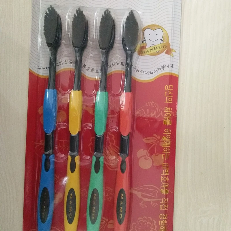 Дешевые Горячие 4 шт./компл. Двойной Ультра мягкий бамбуковый уголь Нано зубная