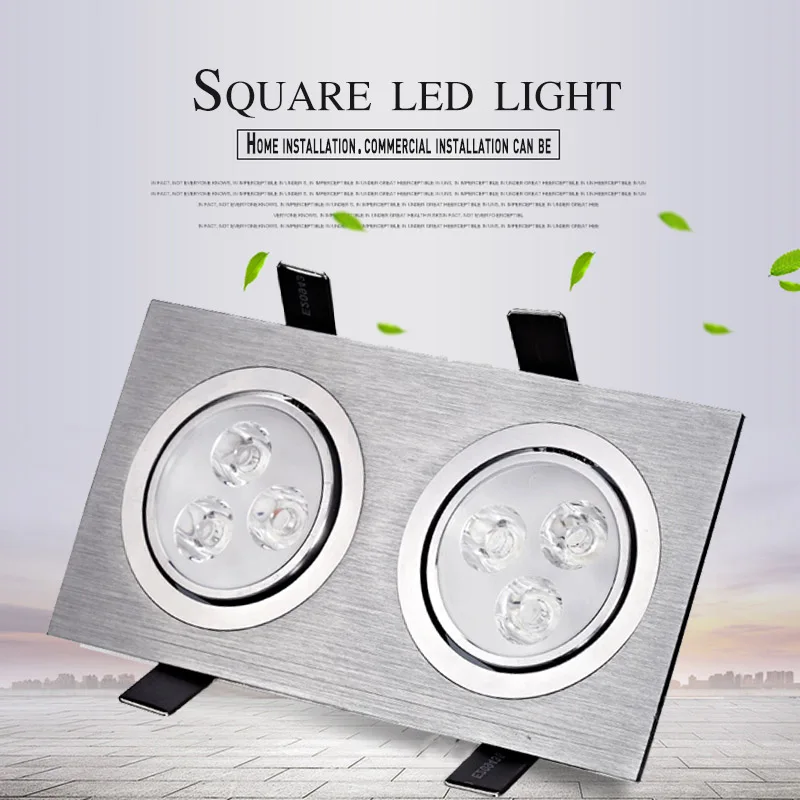 1 шт. Бесплатная доставка светодиодный квадратный вниз светильник затемнения