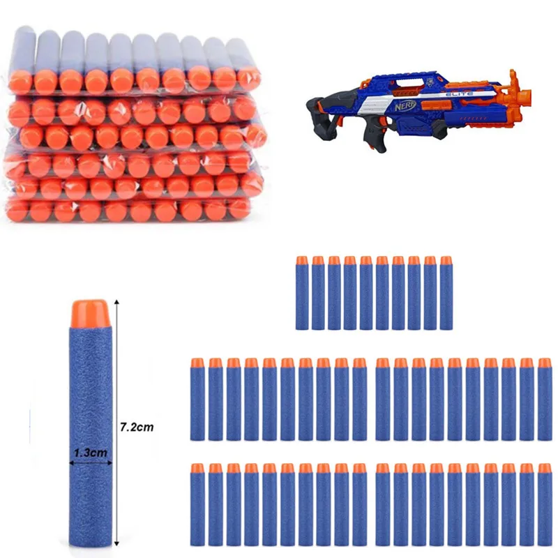 50 шт. мягкие пули из пенопласта с полой головой игрушечный пистолет Дартс для Nerf