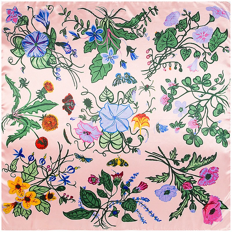 Шарф женский атласный из искусственного шелка модный брендовый дизайнерский