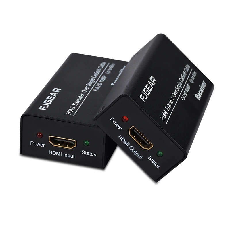 

60M HDMI Extender 1080p 3D HDMI Transmitter Receiver over Cat 5e/6 RJ45 Ethernet Converter US EU Plug