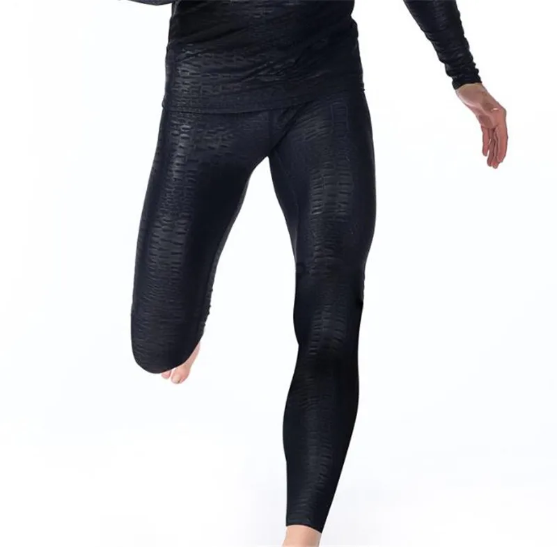 Мужские Леггинсы SBART УФ Рашгард из лайкры длинные черные быстросохнущие