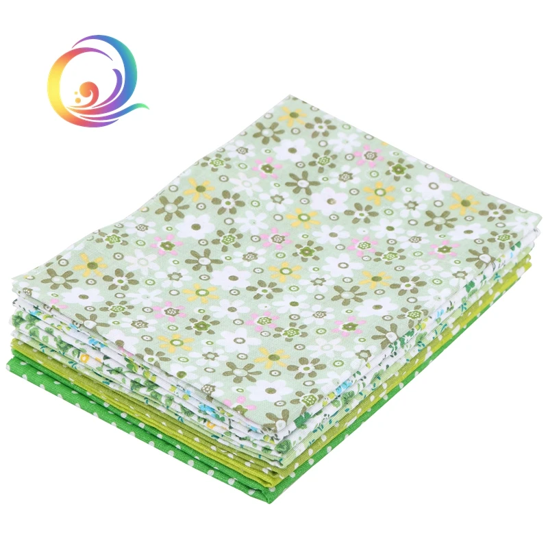 7 шт. тонкая зеленая хлопчатобумажная ткань для вырезок четверть ткани квилтинга