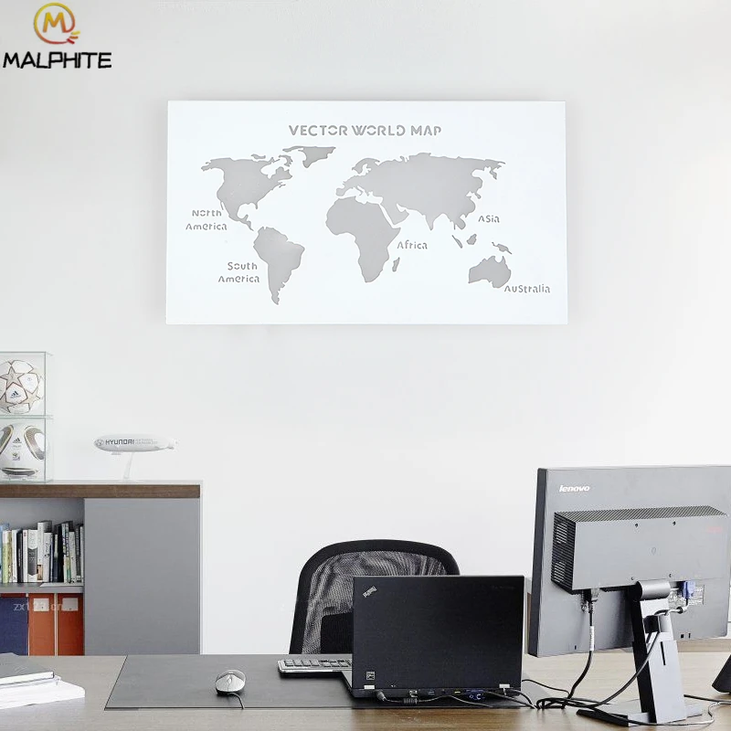 Современные железные светодиодные Настенные светильники с картой мира коридор