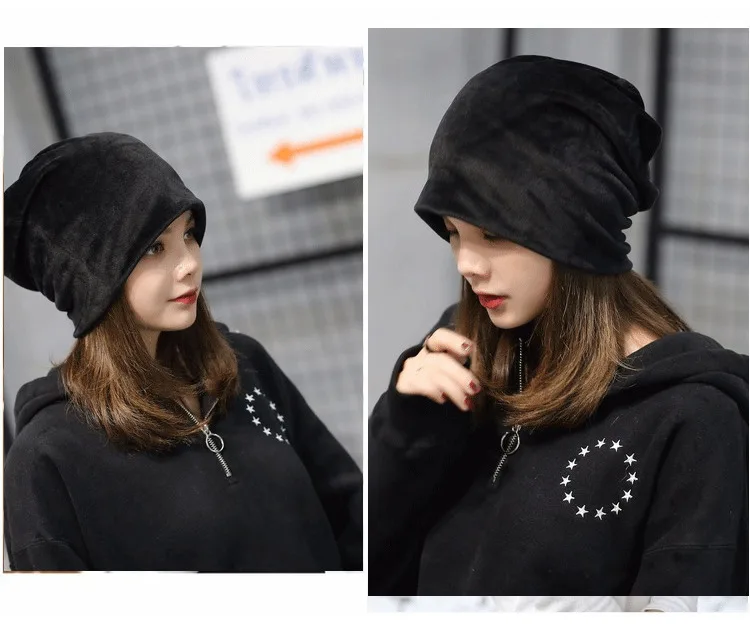 Autumn And Winter New Pattern Lint Head Cap Korean Solid Heap Hat Concise Leisure Time Earmuffs Baotou Confinement Hat