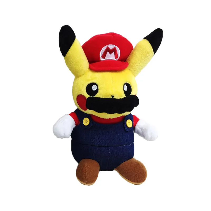 A Mario 20cm Мультфильм Милый Пикачу Косплей Super Mario Bros Луиджи Марио Плюшевые игрушки Мягкая кукла рождественский подарок для детей 2 стиля - Цвет: A Mario 20cm