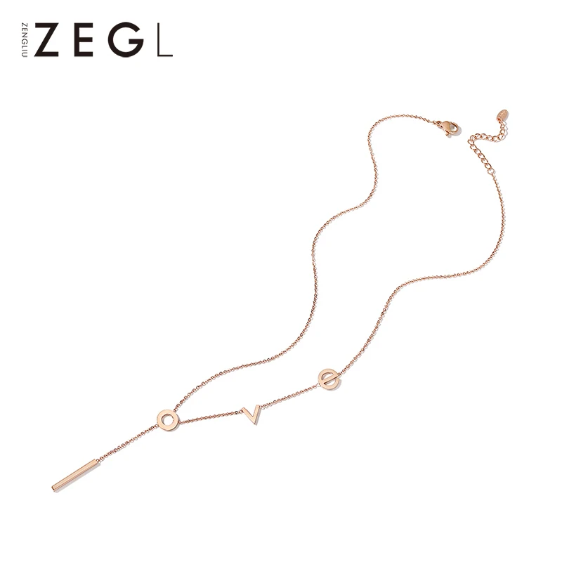 Женское Ожерелье ZEGL с красным сердечком простая цепочка до ключицы свитер