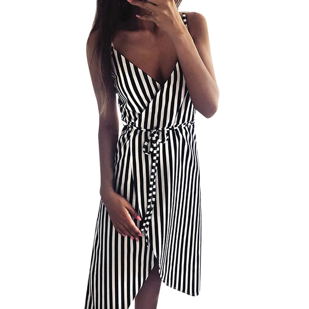 Женское платье сексуальное вечернее женские платья в полоску с принтом без