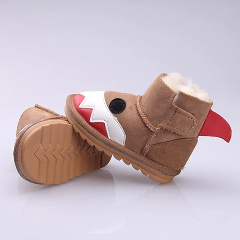 

MPPM Girls Boys Kids babys Boots Warm Winter Children's Shoes 100% real Sheepskin wool snow boots cute animal fashion boots