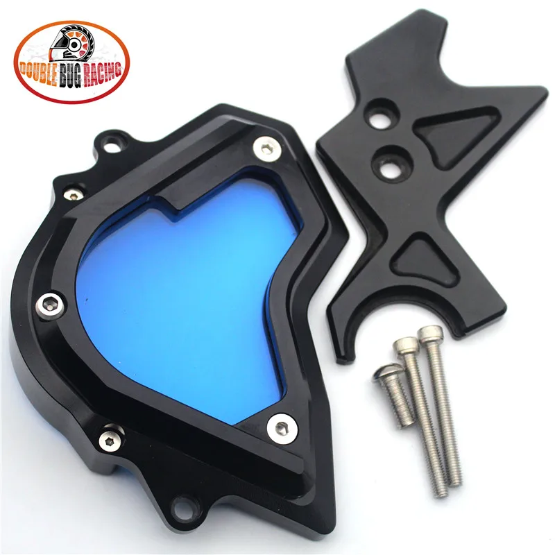 black blue Мотоциклетная алюминиевая передняя Звездочка, цепь, защитная крышка, левая сторона, крышка двигателя для Kawasaki NINJA400 Ninja-400 Z400 - Цвет: black blue