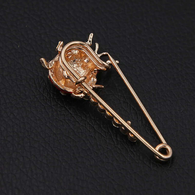 Очаровательная Красная эмалированная брошь божья коровка металлическая в форме